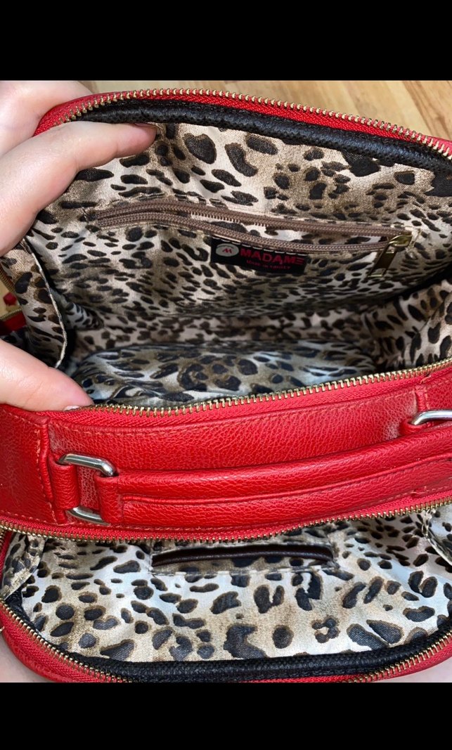 Madame Kırmızı Deri Fermuarlı Kadın Çanta - Görsel 5