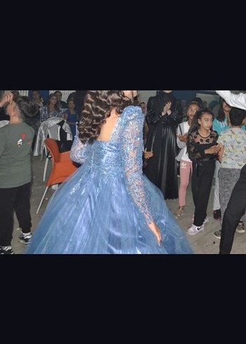 Nişan için uygun  mavi abiye - Görsel 3