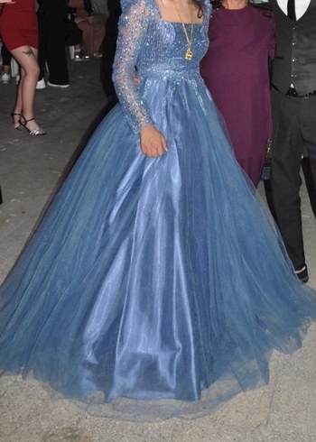 Nişan için uygun  mavi abiye - Görsel 2