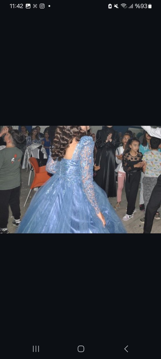 Nişan için uygun  mavi abiye - Görsel 3