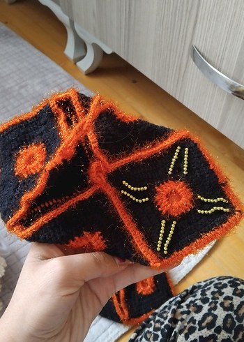 Nakışlı Bohem Örgü Kadın patik - Görsel 2