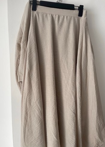 Bej Keten Kadın Bluz Bağcıklı - Görsel 3