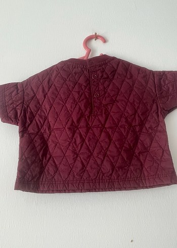 Bordo Kısa Kollu Örgü Kız Sweatshirt - Görsel 2