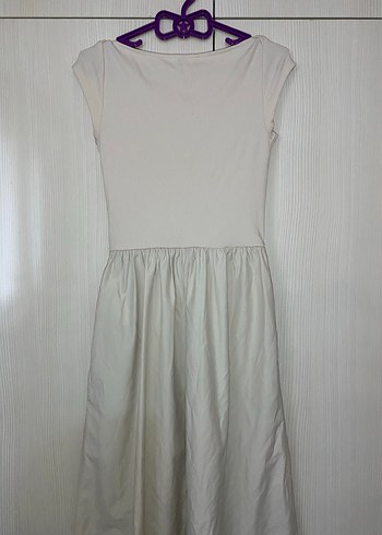 Kadın Bej Kolsuz Midi Elbise - Görsel 3