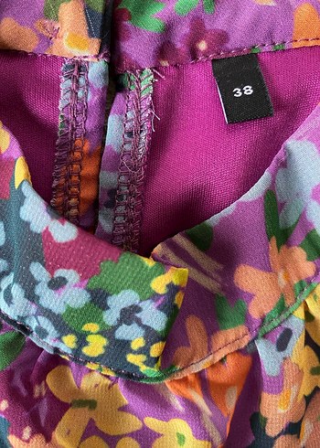 Çiçek Desenli Uzun Kollu Şifon Bluz - Görsel 4