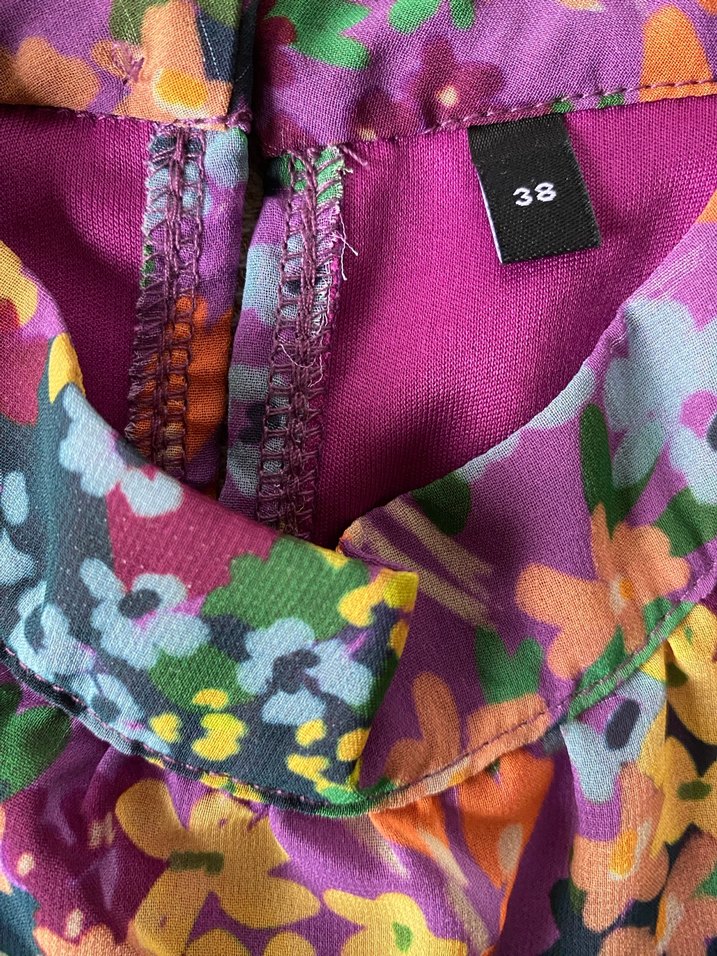 Çiçek Desenli Uzun Kollu Şifon Bluz - Görsel 4