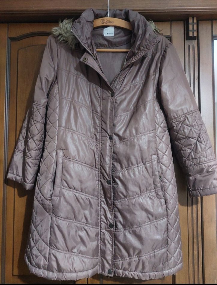 Kürk Detaylı Uzun Kahverengi Kadın Kışlık Mont - Görsel 3