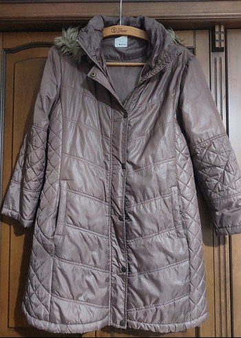 Düğmeli Bej Midi Kadın Mont - Görsel 2