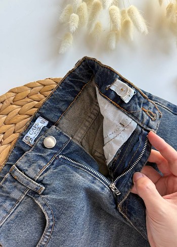 Kız Çocuk Gri Bol Kesim Denim Pantolon - Görsel 5