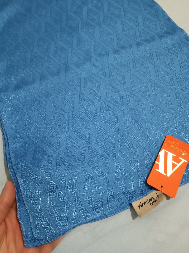 Armine Saks Mavisi  Kadın Şal - Görsel 3