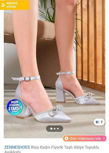 Gri Taşli Kadın Topuklu Abiye Ayakkabı - Görsel 4