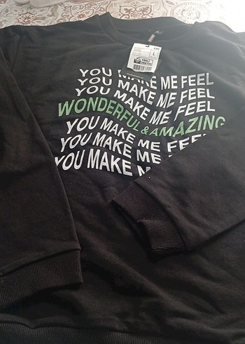 Beyaz Baskılı Kadın Tişörtü, Kısa Kollu, Salaş - Görsel 8