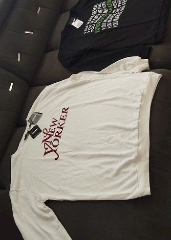 Beyaz Baskılı Kadın Tişörtü, Kısa Kollu, Salaş - Görsel 5