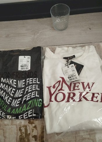 Beyaz Baskılı Kadın Tişörtü, Kısa Kollu, Salaş - Görsel 6