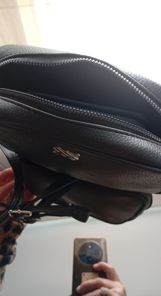 Kadın Siyah Deri Minimalist Çanta - Görsel 2