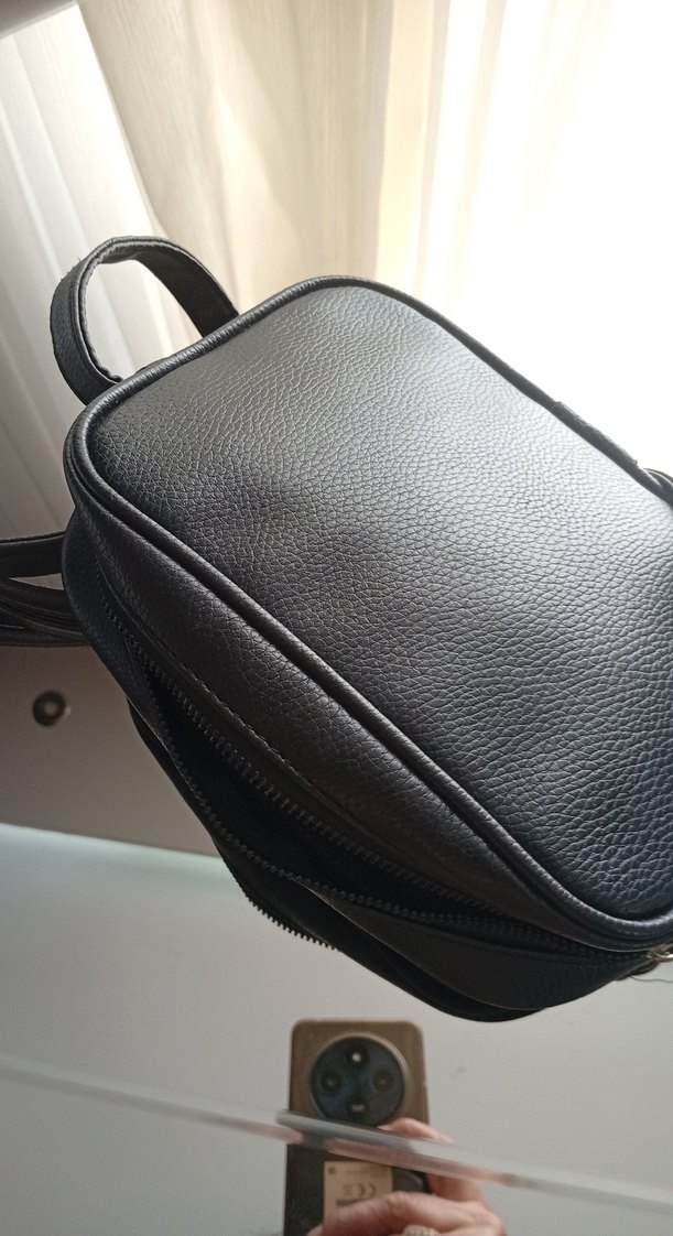 Kadın Siyah Deri Minimalist Çanta - Görsel 3