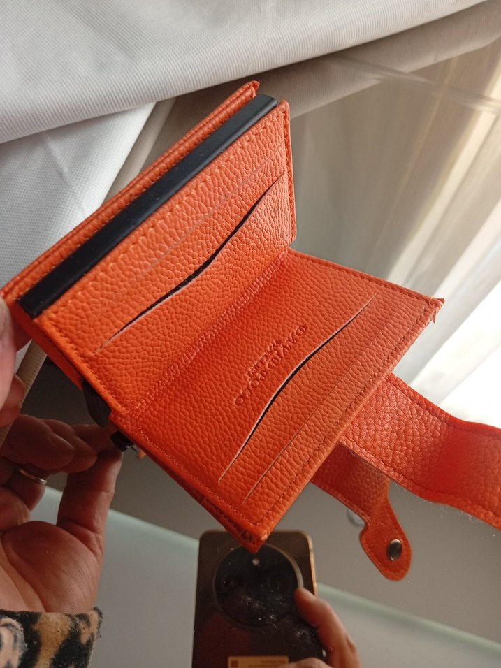 Turuncu Parlak Deri Kadın Çanta ve Cüzdan - Görsel 5