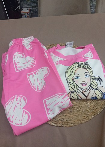 Pembe Barbie Baskılı Kız Eşofman Takımı - Görsel 3