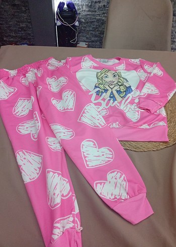 Pembe Barbie Baskılı Kız Eşofman Takımı - Görsel 2