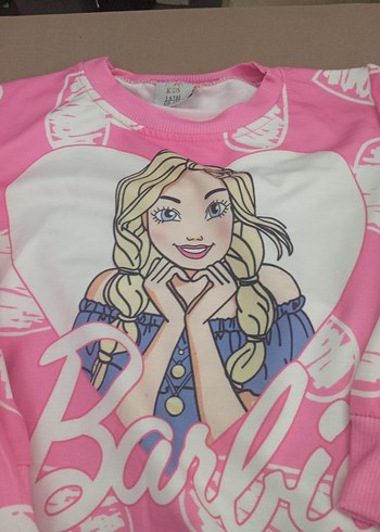 Pembe Barbie Baskılı Kız Eşofman Takımı - Görsel 4