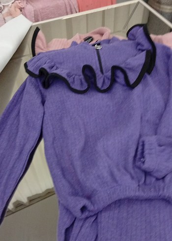 Mor Fitilli Kız Çocuk Triko Hırka - Görsel 3