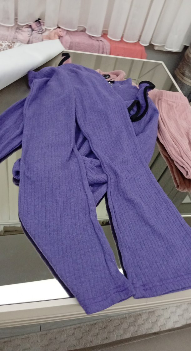 Mor Fitilli Kız Çocuk Triko Hırka - Görsel 4