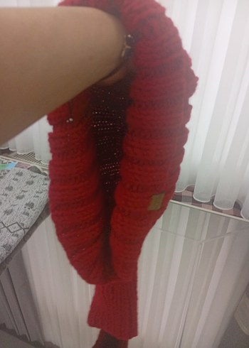 Kadın Kırmızı Örgü Bere - Görsel 4