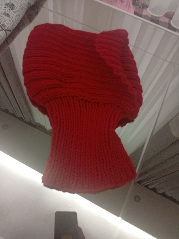 Kadın Kırmızı Örgü Bere - Görsel 2