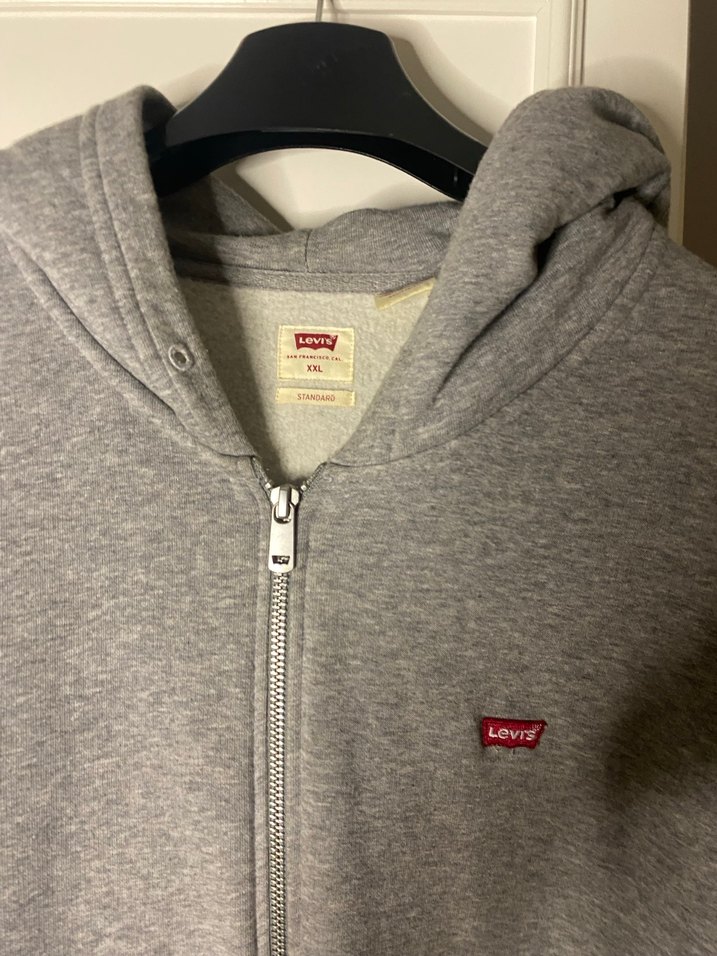 Levis Gri Fermuarlı Erkek Sweatshirt Kapüşonlu - Görsel 3