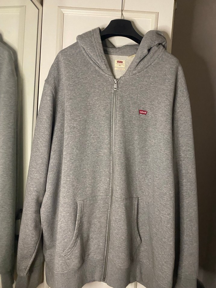 Levis Gri Fermuarlı Erkek Sweatshirt Kapüşonlu - Görsel 2