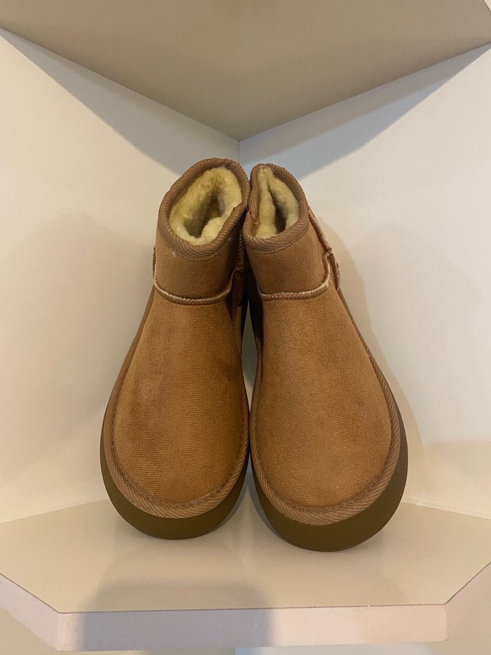 Kahverengi Süet Kadın Dolgu Topuk Bot Midi Platform Ugg - Görsel 2