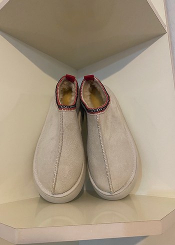 Bej Kadın Süet Platform Terlik Sabo Terlik - Görsel 2