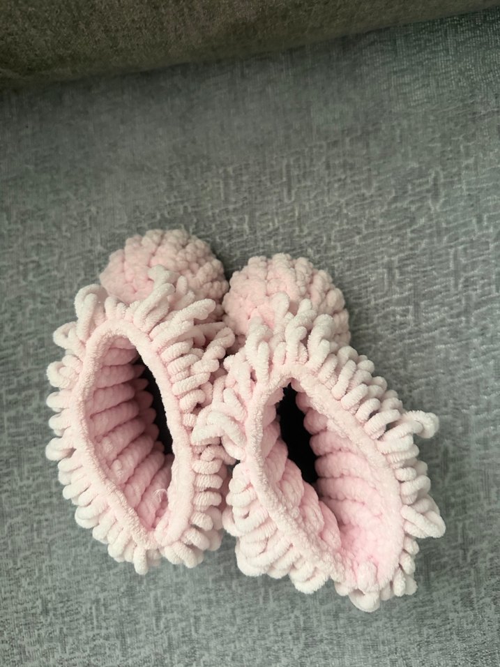 Kız Çocuk Pembe Örgü Sıcak Ev Botu - Görsel 4