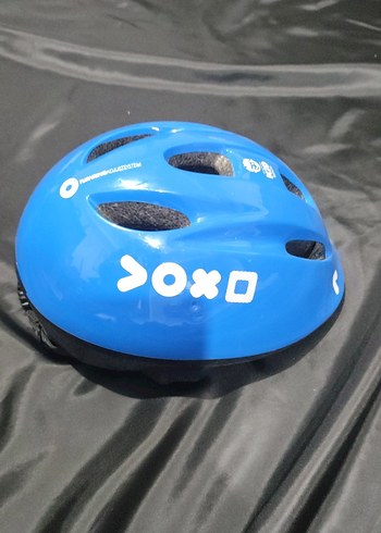 Mavi Plastik Çocuk Bisiklet Kaskı Velcro Bantlı - Görsel 3