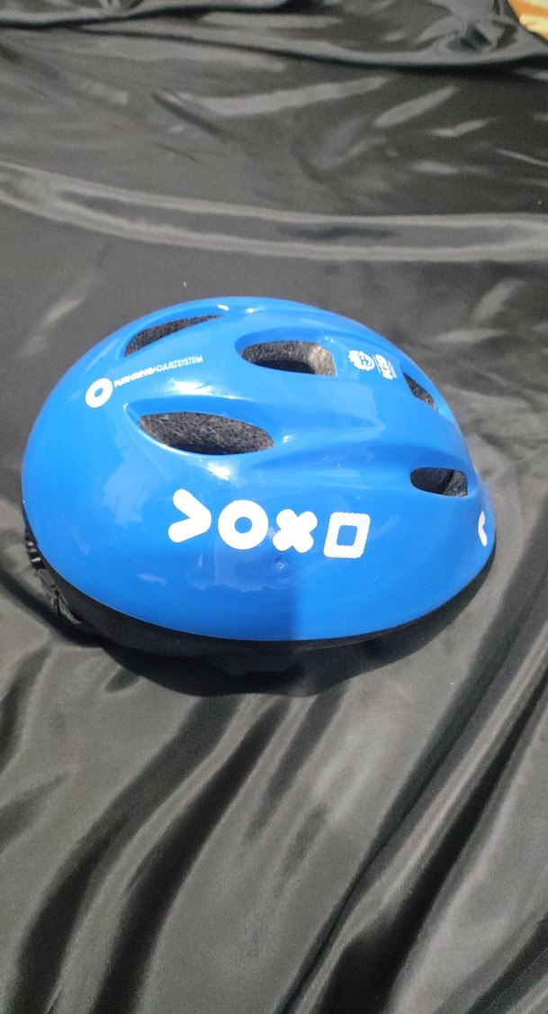 Mavi Plastik Çocuk Bisiklet Kaskı Velcro Bantlı - Görsel 3