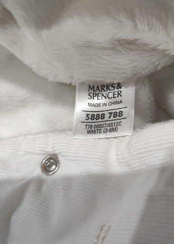 Beyaz Bebek Kız Tulum Nakışlı ve Kürklü - Görsel 6