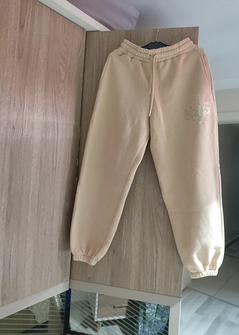 Bej Kapüşonlu Kız Sweatshirt ve Eşofman Takımı - Görsel 5