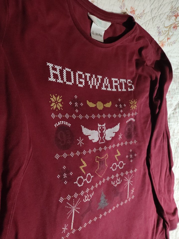 Bordo Uzun Kollu Rahat Kız Çocuk Pijama Takımı - Görsel 2