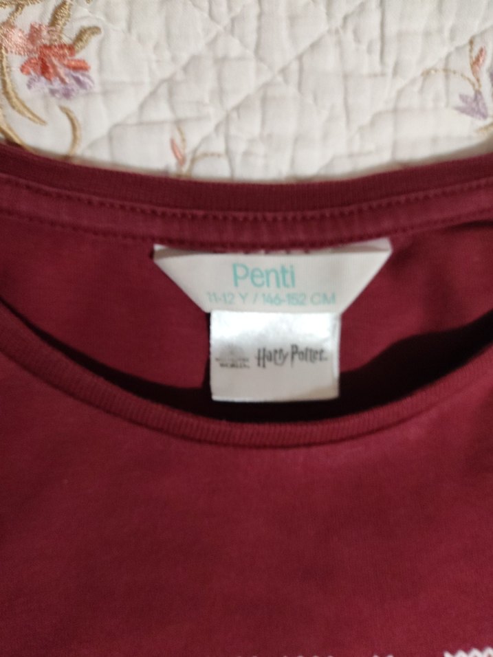 Bordo Uzun Kollu Rahat Kız Çocuk Pijama Takımı - Görsel 4