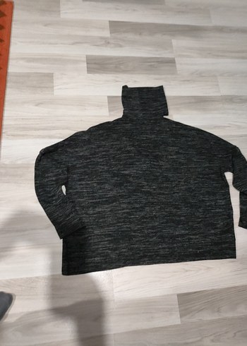 Gri V Yaka Kadın Triko Kazak - Görsel 2