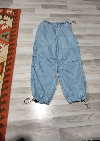 Açık Mavi Bol Kesim Kot Pantolon - Görsel 2