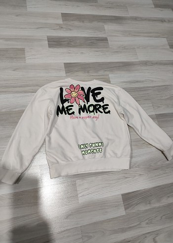 Renkli Baskılı Kadın Beyaz Sweatshirt - Görsel 3