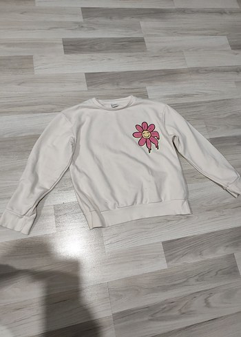 Renkli Baskılı Kadın Beyaz Sweatshirt - Görsel 2