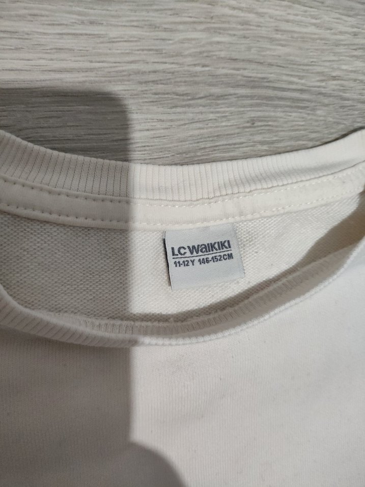 Renkli Baskılı Kadın Beyaz Sweatshirt - Görsel 4