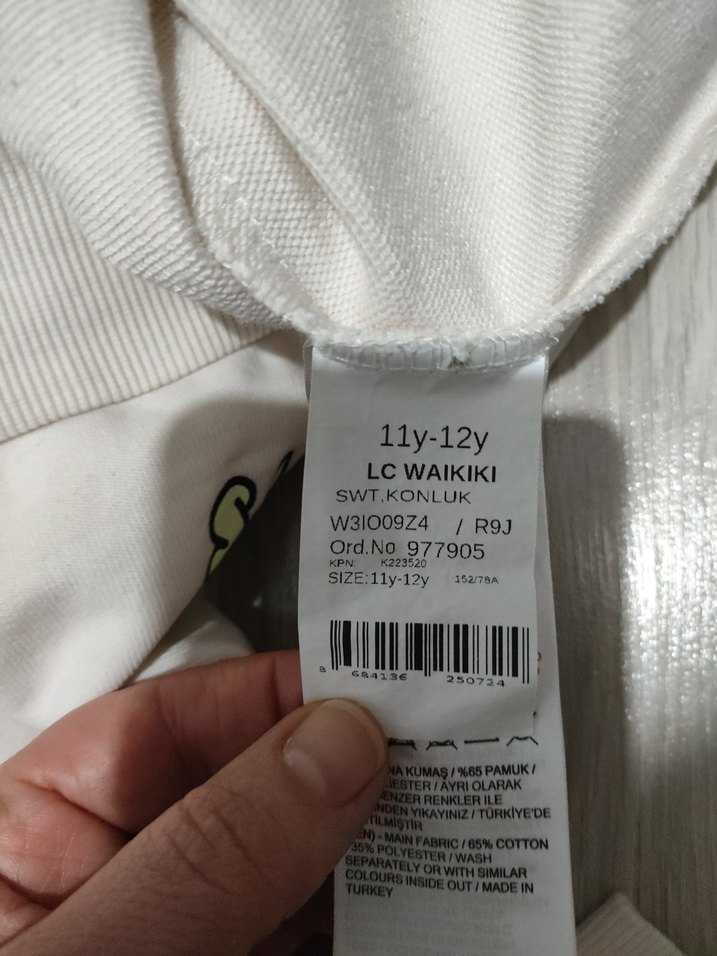 Renkli Baskılı Kadın Beyaz Sweatshirt - Görsel 5