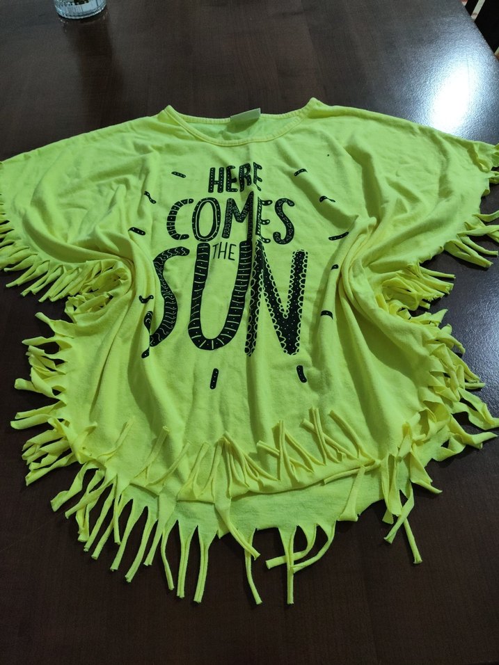 Sarı Püsküllü Bohem Kız Tişörtü - Görsel 2