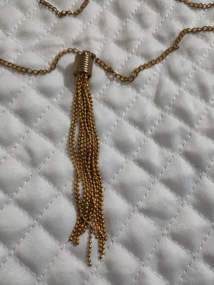 Uzun Zincir Detaylı Bohem Kadın Kolye - Görsel 2