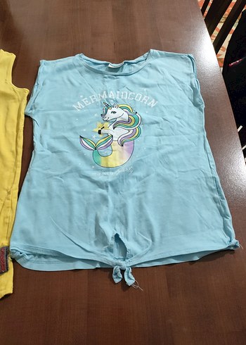 Sarı Baskılı Straplez Kolsuz Tişört - Görsel 3