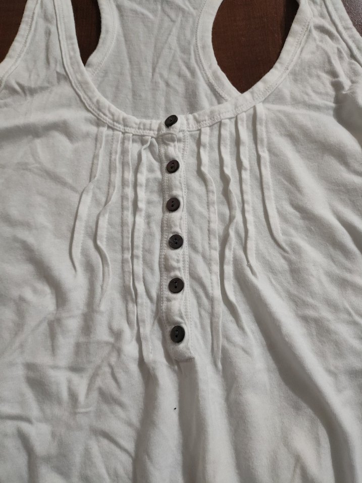 Kadın Beyaz  Midi Tişört - Görsel 3