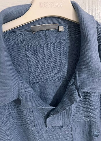 Gri Erkek Keten Polo Tişört Loose Fit - Görsel 3